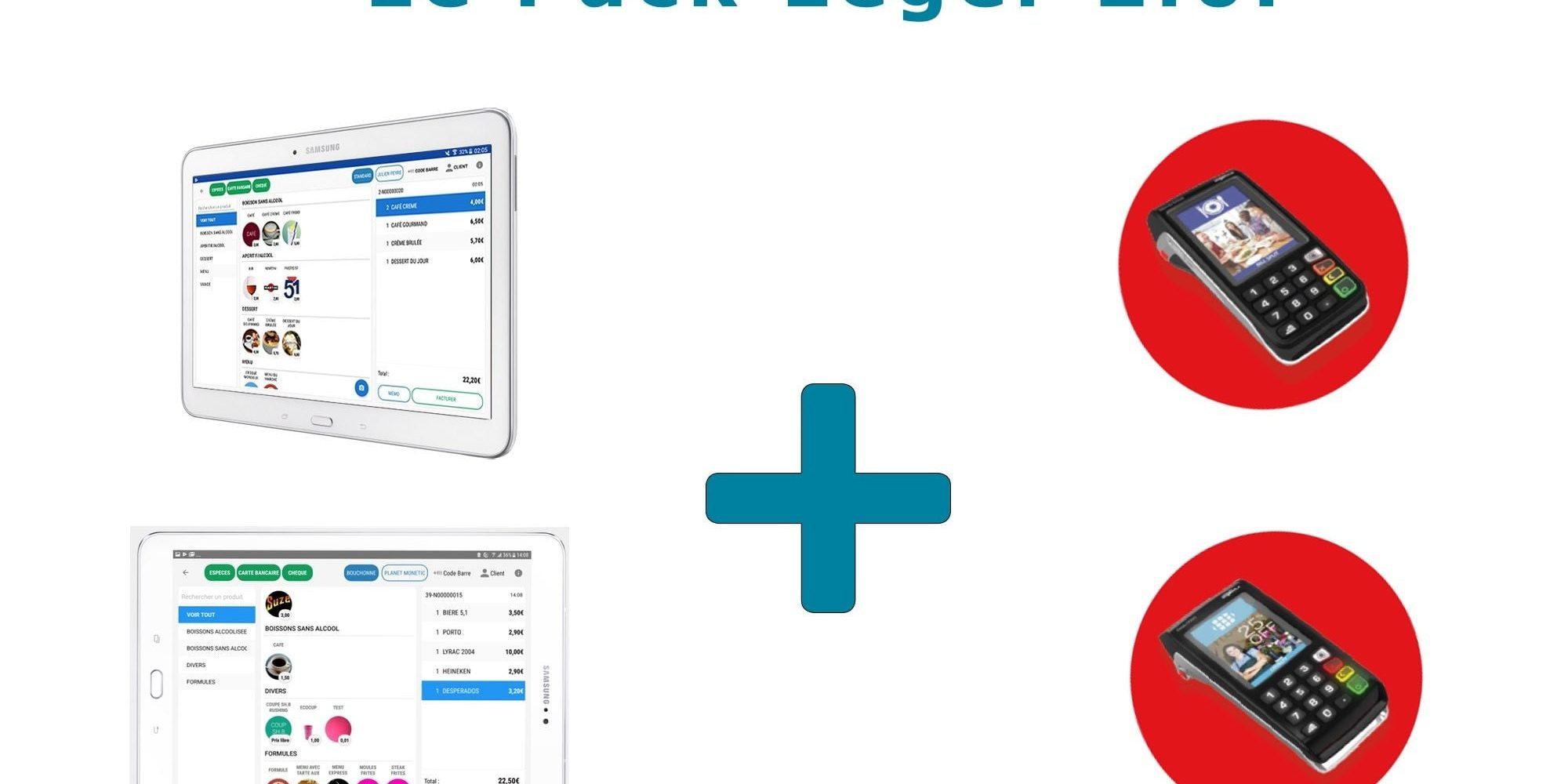 Pack Commercill : Tablette caisse enregistreuse avec TPE Ingenico