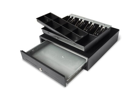 Tiroir Caisse Oxhoo TR410 et ses compartiments - double fente