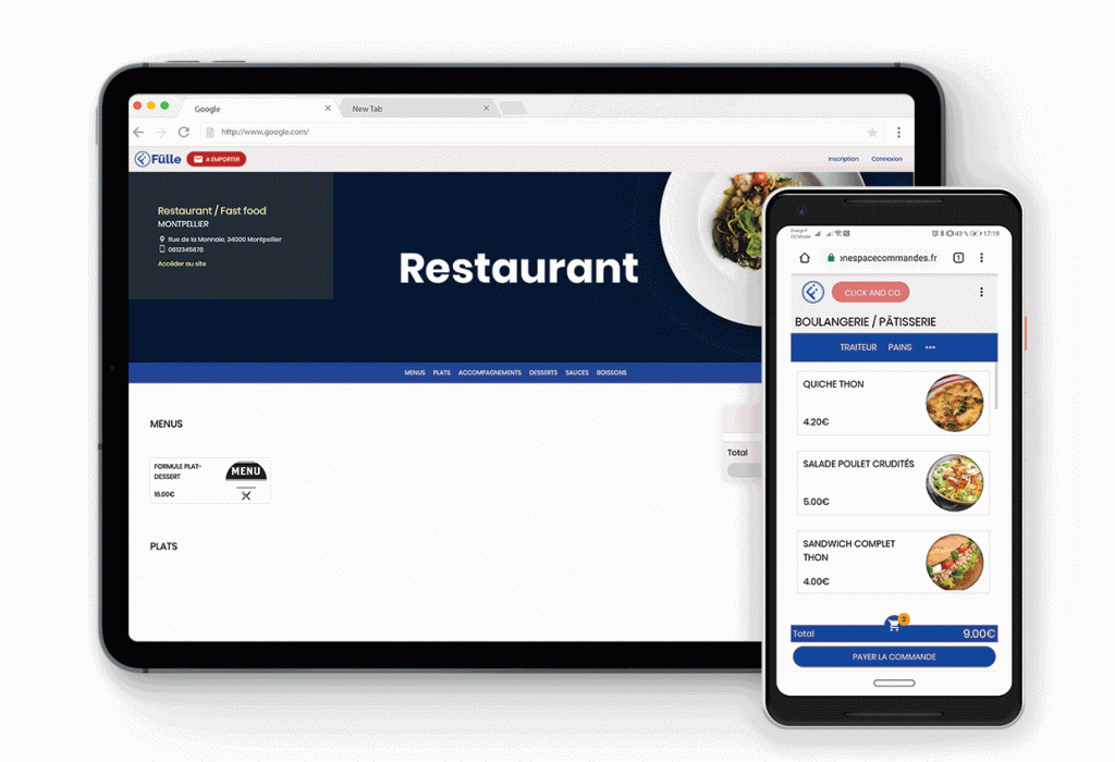 WEBSHOP selon Commercill - à emporter
