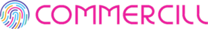 Logo circulaire multicolore et typographie fuchsia symbolisant innovation, créativité et modernité.