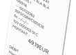 Ticket de carte bancaire française avec montant et détails de paiement en euros d’une pharmacie.