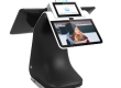 Caisse tactile PAX E800 noire avec double écran et terminal de paiement intégré élégant