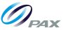 Logo PAX bleu et gris symbolisant innovation, fiabilité et solutions technologiques de paiement.